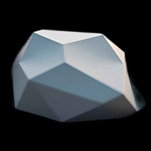 Roche polygonale 3D bleutée - modele 3D gratuit