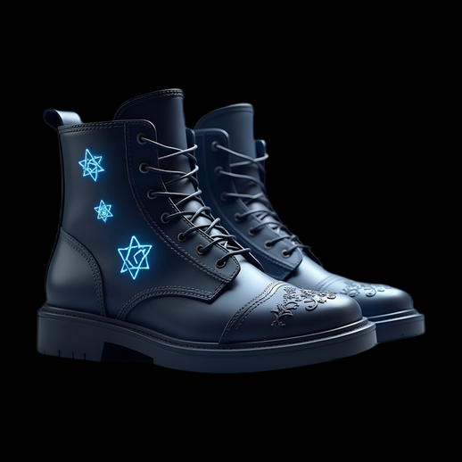 Bottes en cuir noir futuristes