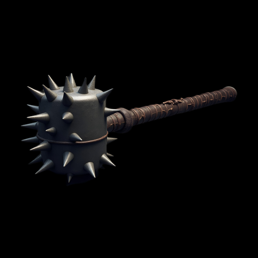 Masse d'armes médiévale hérissée 3D