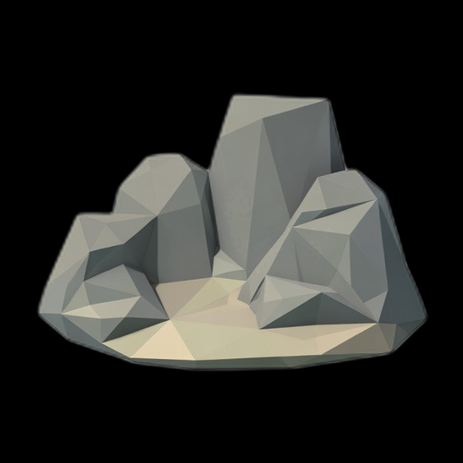 Rochers low poly 3D gratuit stylisés - modele 3D gratuit
