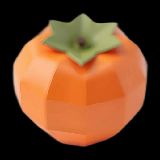 Kaki 3D Low Poly Orange