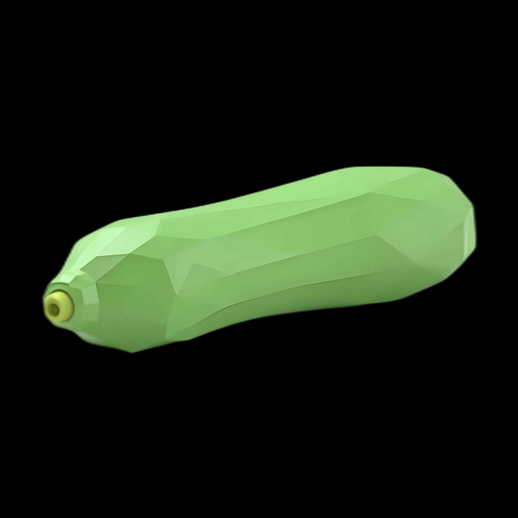 Courgette verte 3D low poly