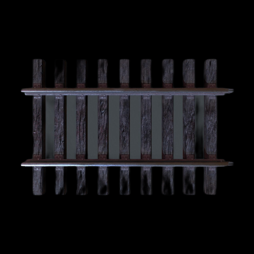Voie ferree 3D gratuit avec traverses bois