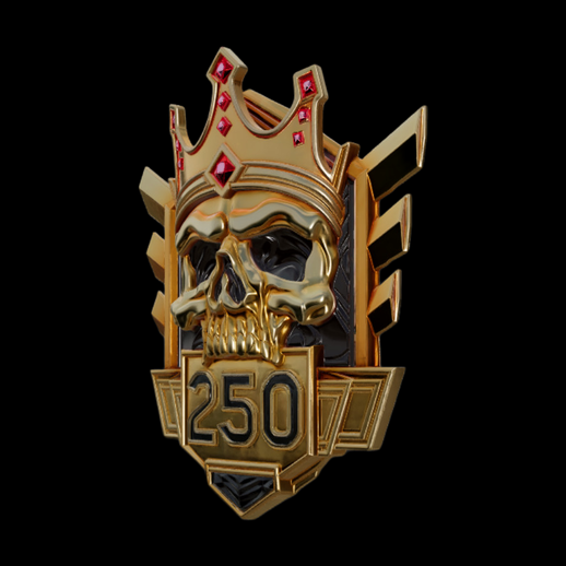 Badge crâne couronne 3D gratuit or