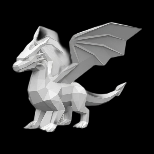 Dragon low poly 3D gratuit style fantasy