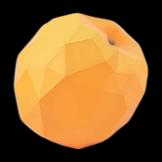 Pomme 3D Low Poly Orange