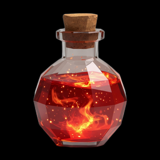 Potion de feu polygonale rouge