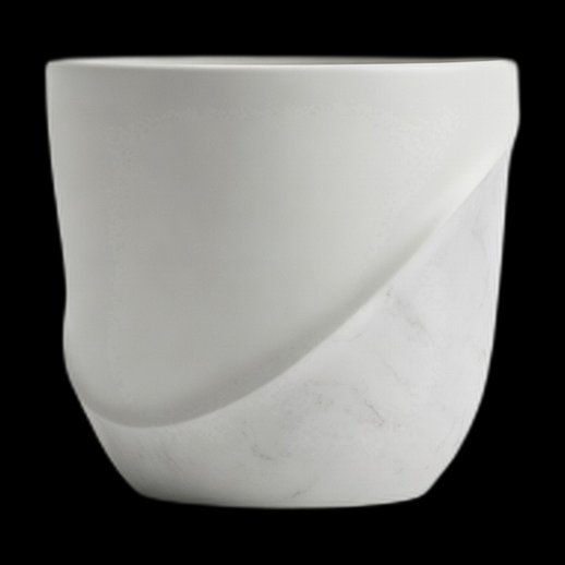 Pot design marbre blanc 3D gratuit minimaliste