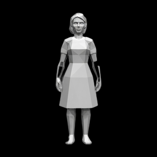 Personnage femme low poly 3D gratuit stylisé