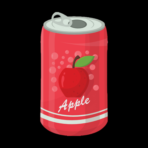 Canette soda pomme 3D gratuit stylisee