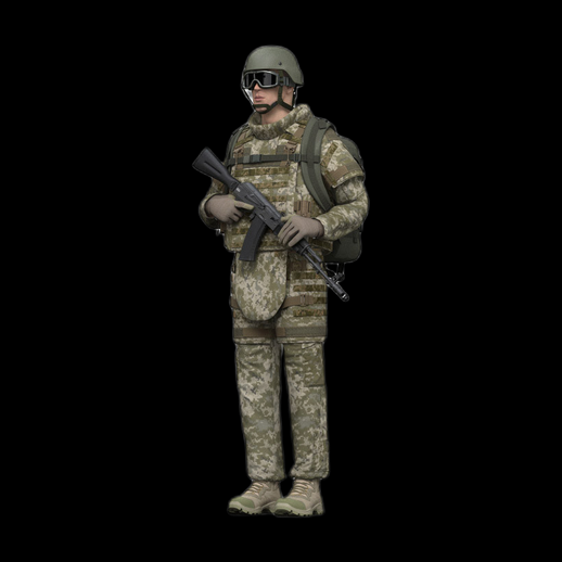 Soldat militaire 3D gratuit en tenue de camouflage