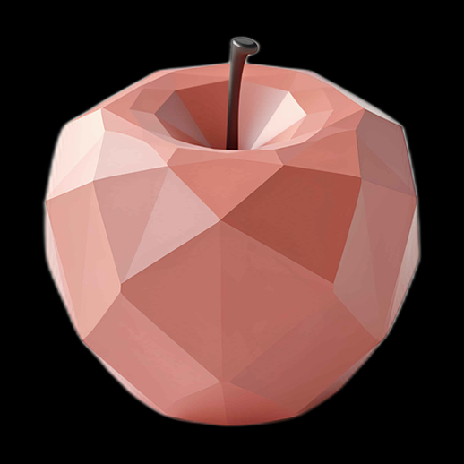 Pomme 3D géométrique rose pâle