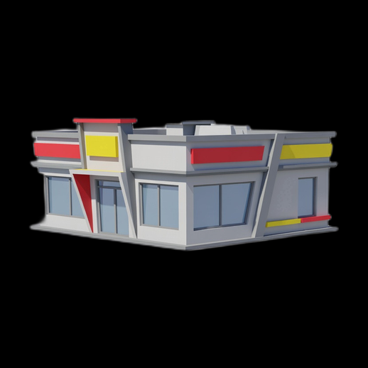 Restaurant moderne 3D gratuit style fast food