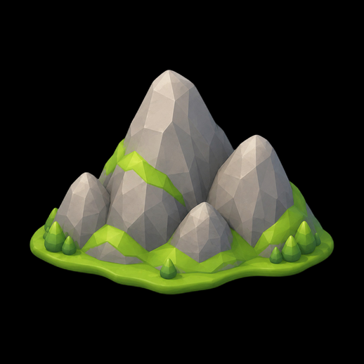 Montagne low poly 3D gratuit stylisee nature